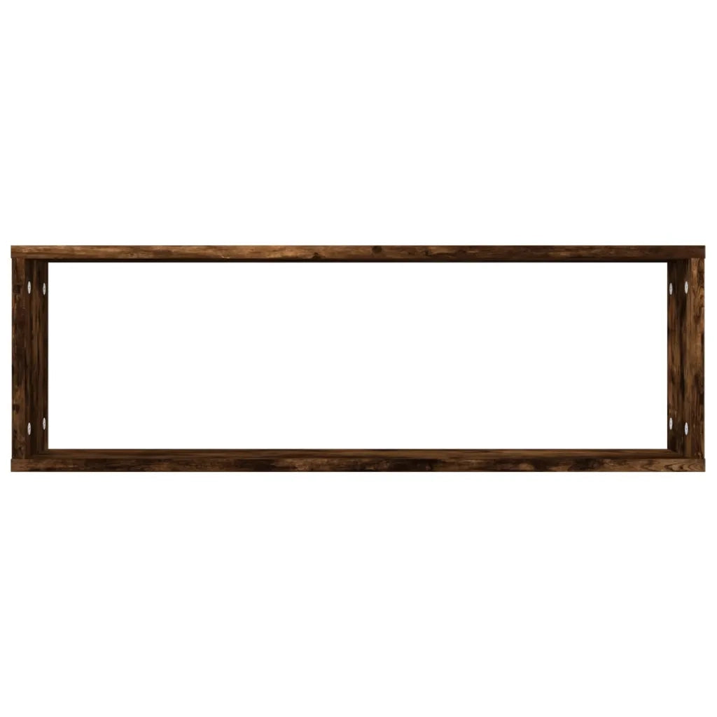 Mensole Muro Cubo 4 Rovere Fumo 80x15x26,5cm Legno Multistrato cod mxl 32906