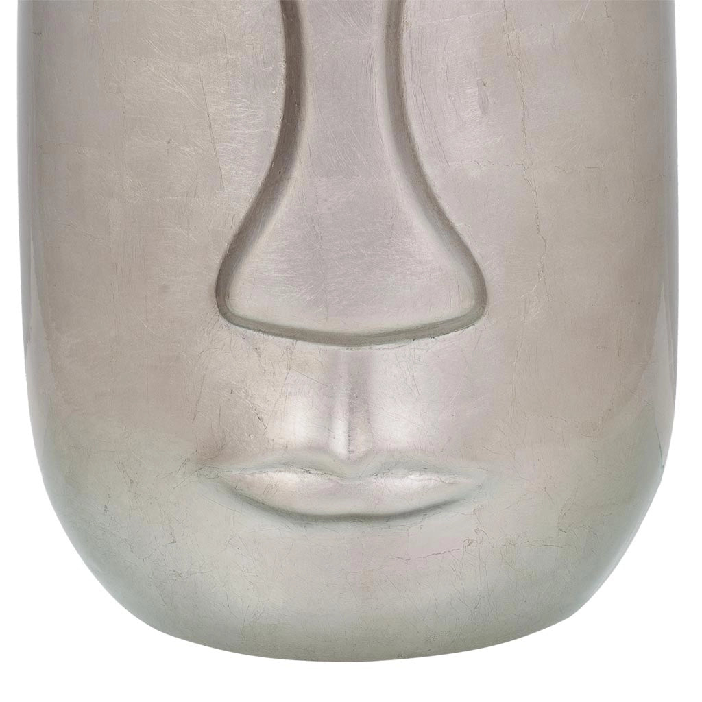 Figura viso in ceramica grigia 23,5x23,5x33h