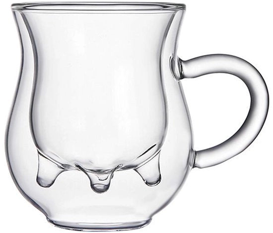 Tazza da Caffè a Doppia Parete in Vetro - 300 ml - Vetro Resistente al Calore - Isolato - Tazza da Caffè in Vetro Duraturo