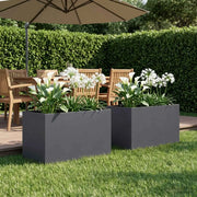 Vaso da giardino 2 pz Antracite 60 x 40 x 40 cm 8005685