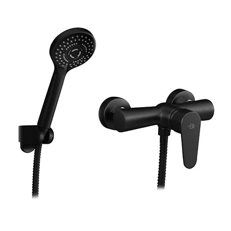 Miscelatore monocomando esterno doccia DH Nichel Nero Spazzolato