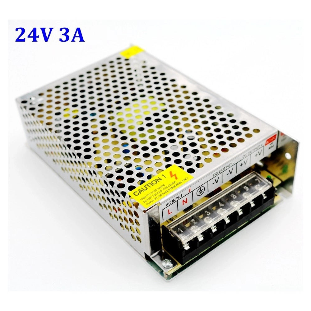 Trade Shop - Alimentatore Trasformatore Stabilizzato Per Strisce Led 24v Dc Swintching Ampere -     -3 Ampere  -