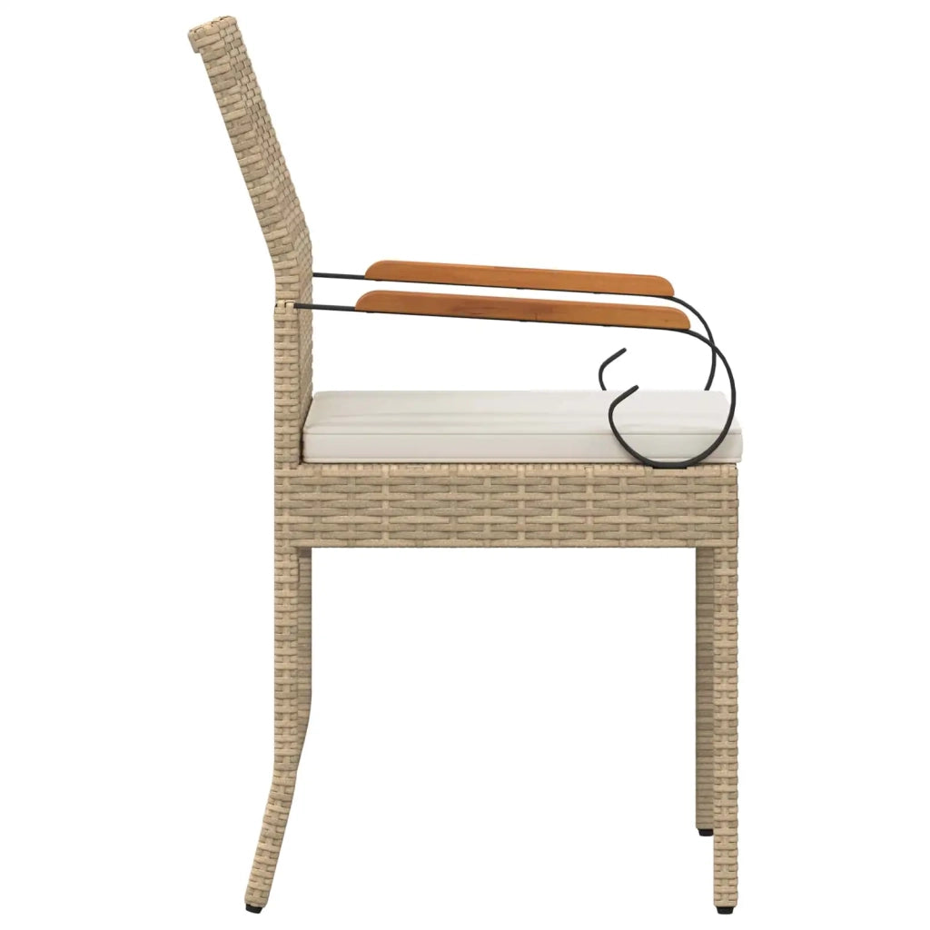 Sedie da giardino con cuscino 2 pcs Beige e Bianco Crema