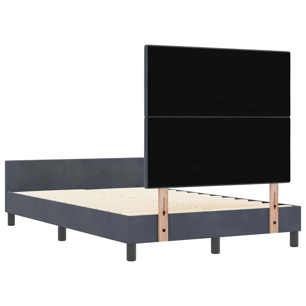Letto a molle con testiera Grigio scuro 120 x 200 cm Velluto 3344934