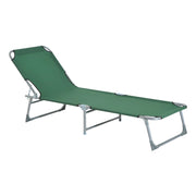 Letto da Campeggio Pieghevole con Testiera Regolabile ¨C Zephmum ¨C Verde 187x58x28 cm