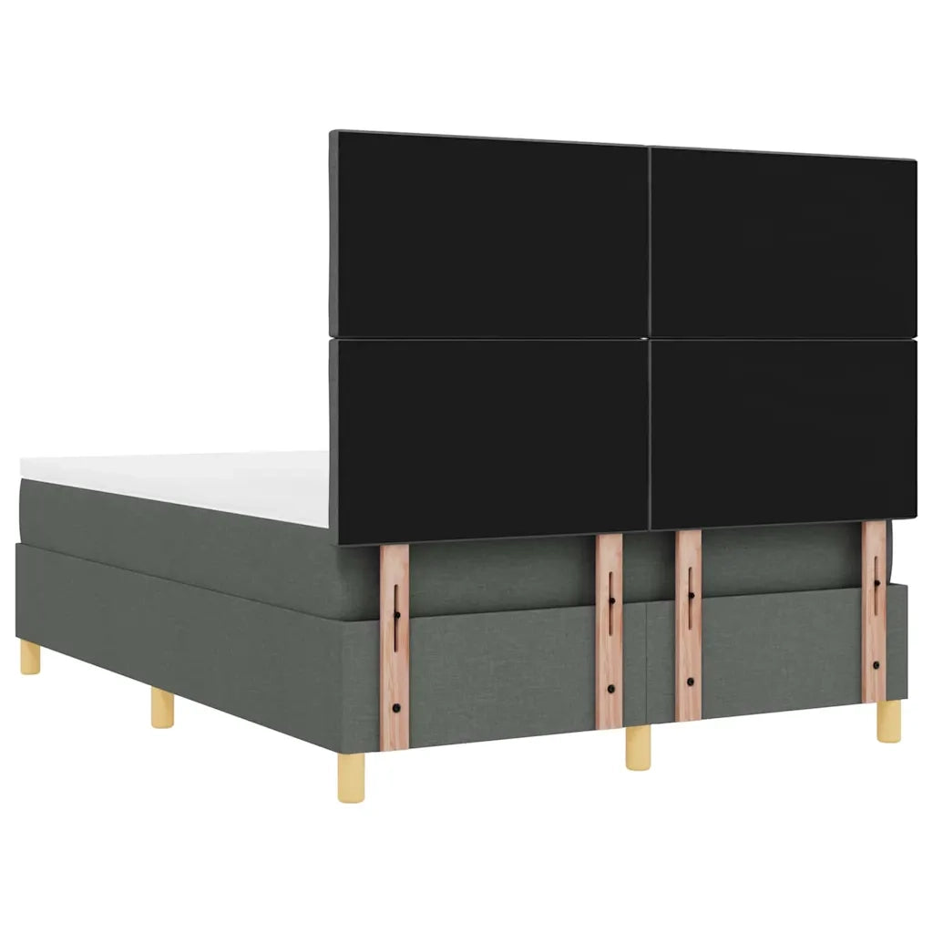 Letto a molle con materasso Grigio scuro 140 x 190 cm Tessuto 3339694