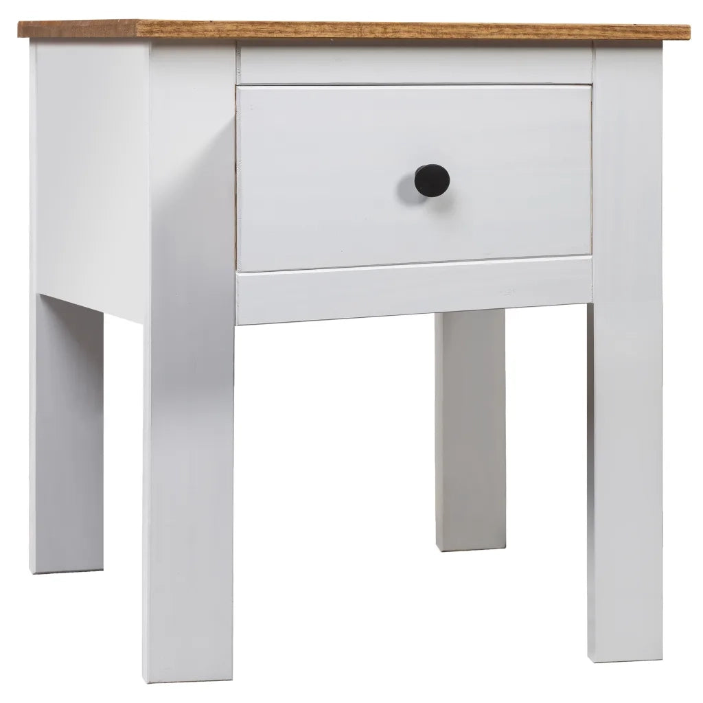 Comodino Bianco 46x40x57 cm in Legno di Pino Panama Range cod mxl 49315