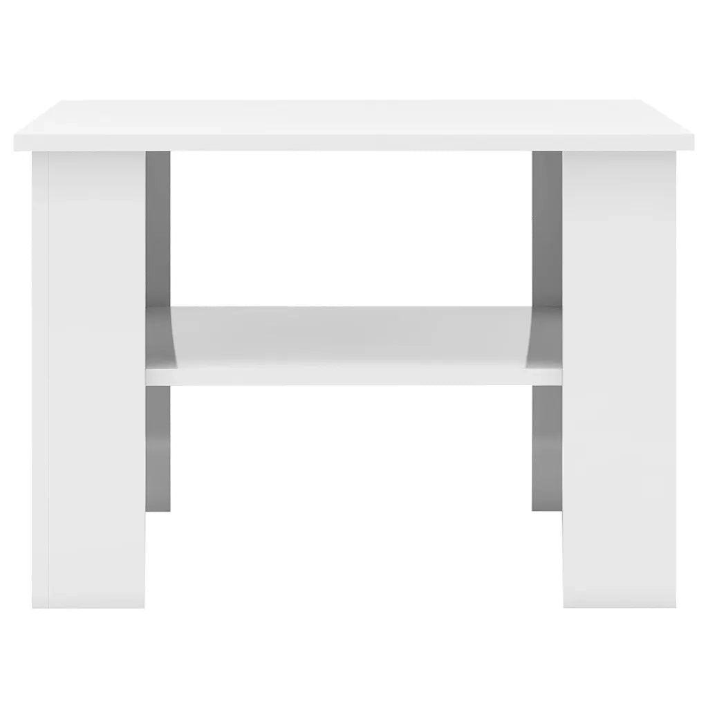Tavolino da Salotto Bianco Lucido 60x60x42 cm Legno Multistrato 800213