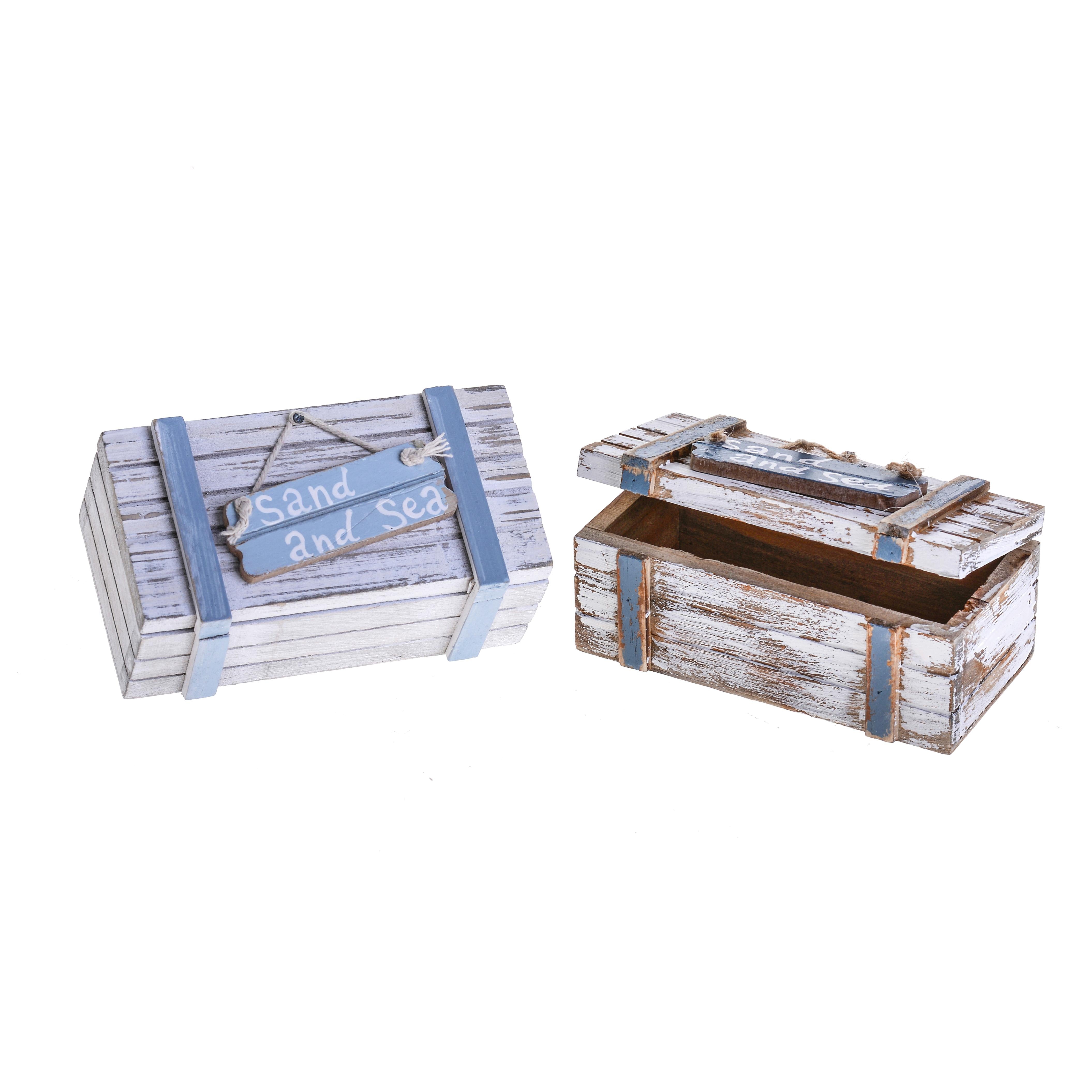 Set 4 Scatole Decori Marine H 6 cm