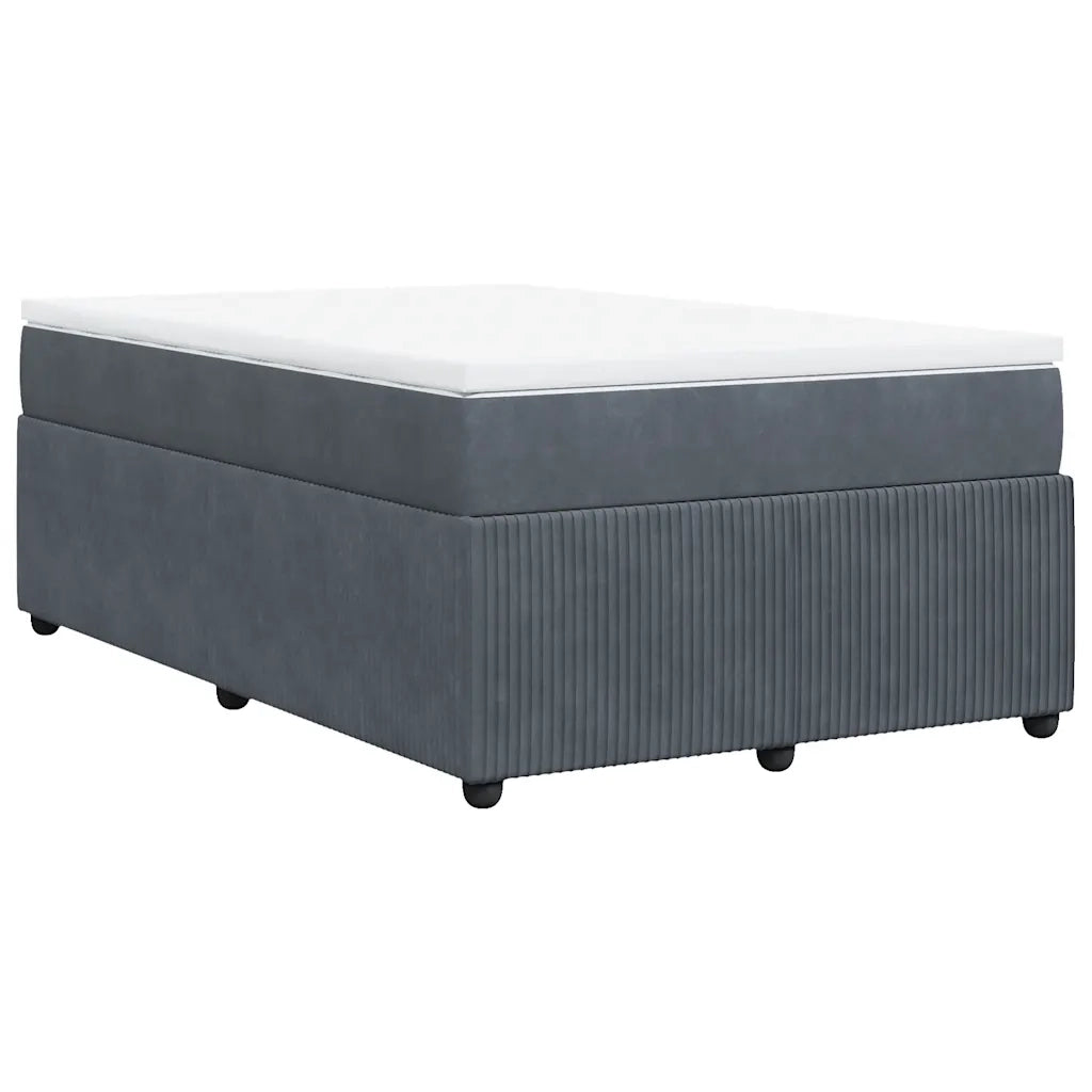 vidaXL Giroletto a Molle con Materasso Grigio Scuro 120x190 cm Velluto