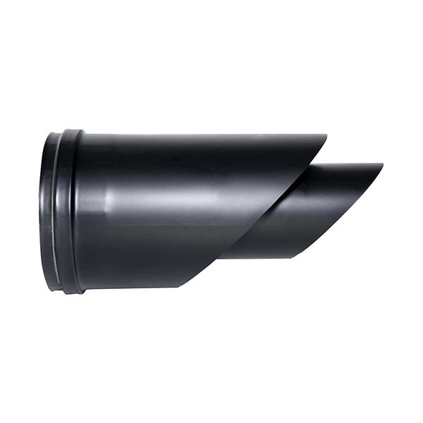 Terminale orizzontale canna fumaria tubo coassiale nero D. 80/130  CE in acciaio 316 per stufa pellet  Made in Italy UNI 1856/2