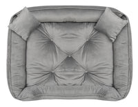 AIO FACTORY Cuccia per cani 100x75 cm in velluto grigio con cuscino impermeabile