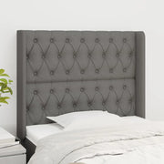 Testiera ad Orecchio-Testata con Orecchie GrigioScuro 103x16x118/128cm inTessuto 856976
