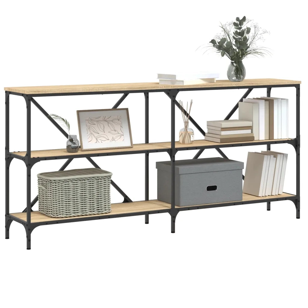 Tavolo Consolle Rovere Sonoma 160x30x75 cm Multistrato e Ferrocod mxl 78517