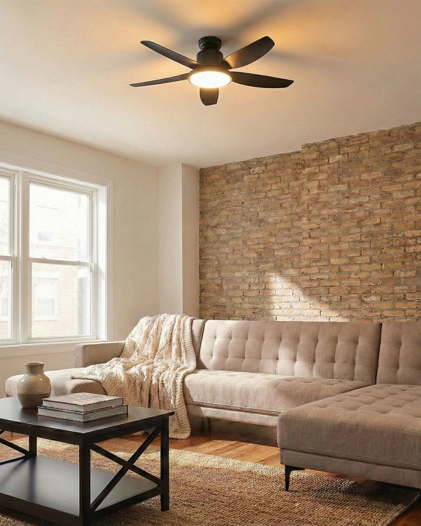 Ventilatore da soffitto con luce Materiale sintetico nero Telecomando Moderno Soggiorno scandinavo