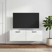 Mobile Porta TV da Muro Bianco Lucido 98 x 41 x 30 cm 898699