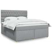 Giroletto a Molle con Materasso Grigio Chiaro180x200 cm Tessuto
