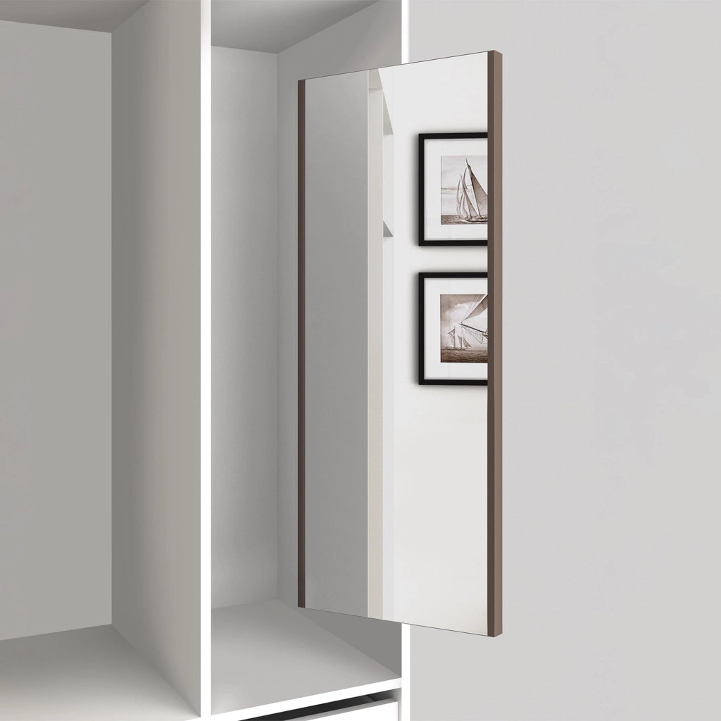 Specchio Estraibile per Armadio 34x100 cm Emuca Moka