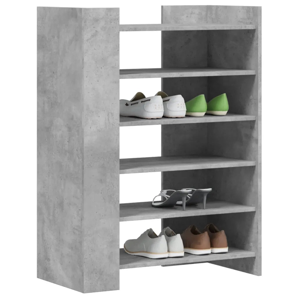 Scarpiera-Scaffale per scarpe Grigio Cemento 74,5x37,5x100 cm in Legno Multistrato