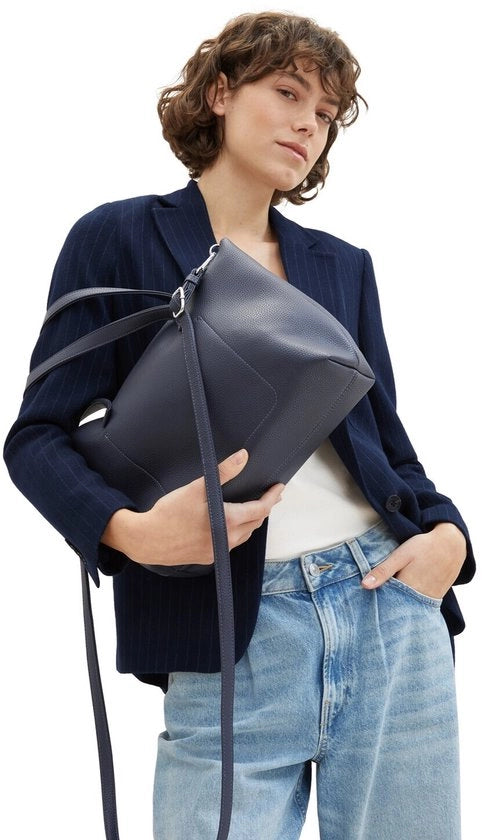 Tessuto con decorazioni a punti per shopper - Dimensione UNICO - blu scuro
