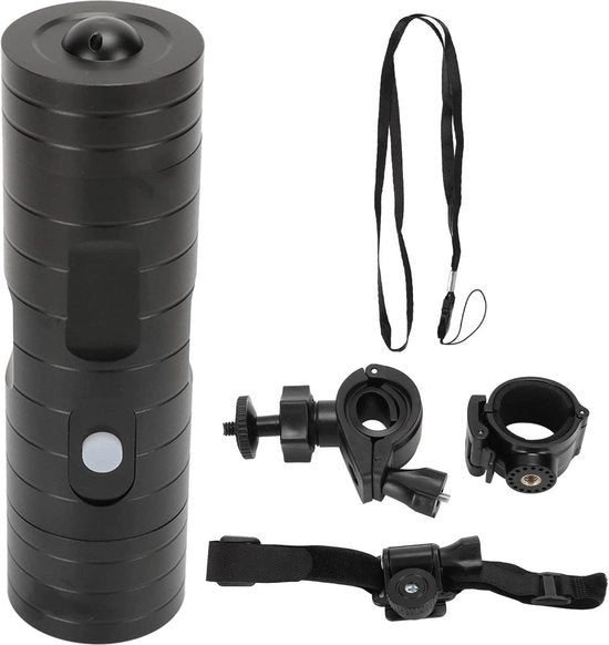 Cannoni Wifi a Aluminio per Bicicletta - 1080P Full HD 8Mp 170 Gradi Angolo Ampio Sport DV-Camera per Bicicletta o Motocicletta - Nero