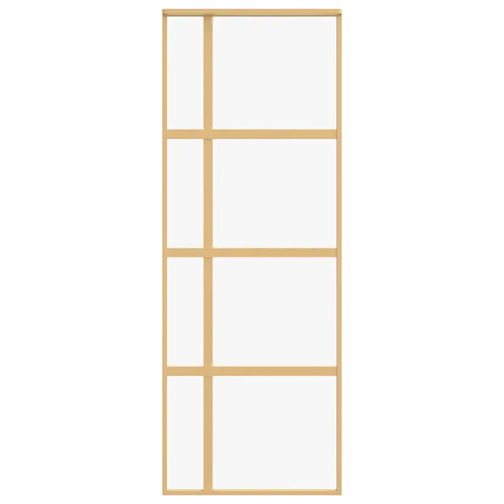 Porta Scorrevole Dorata 76x205 Vetro Trasparente ESG Alluminio 155190