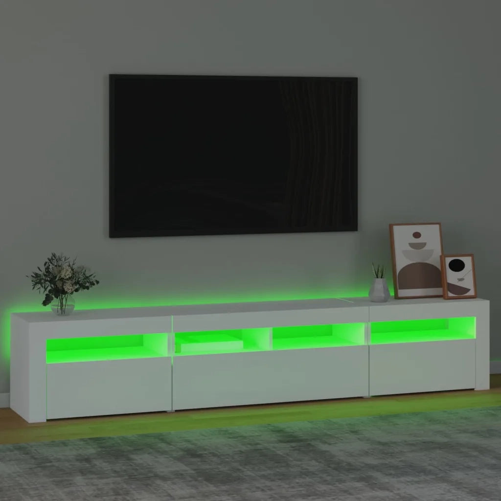 Mobile TV | Armadietto TV | Mobile Porta TV con Luci LED Bianco 210x35x40 cm