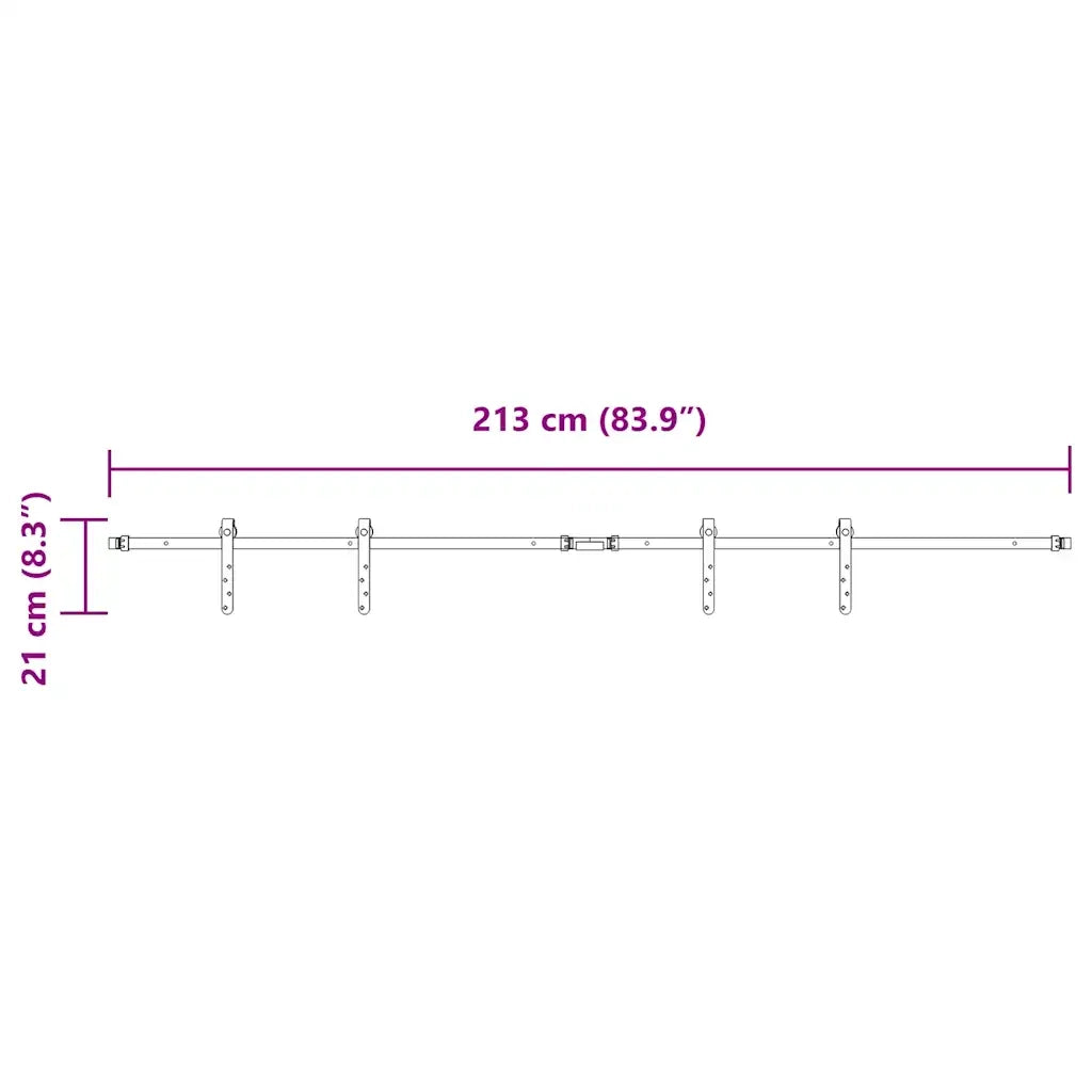 Kit Anta Scorrevole Armadio in Acciaio al Carbonio 113 cm