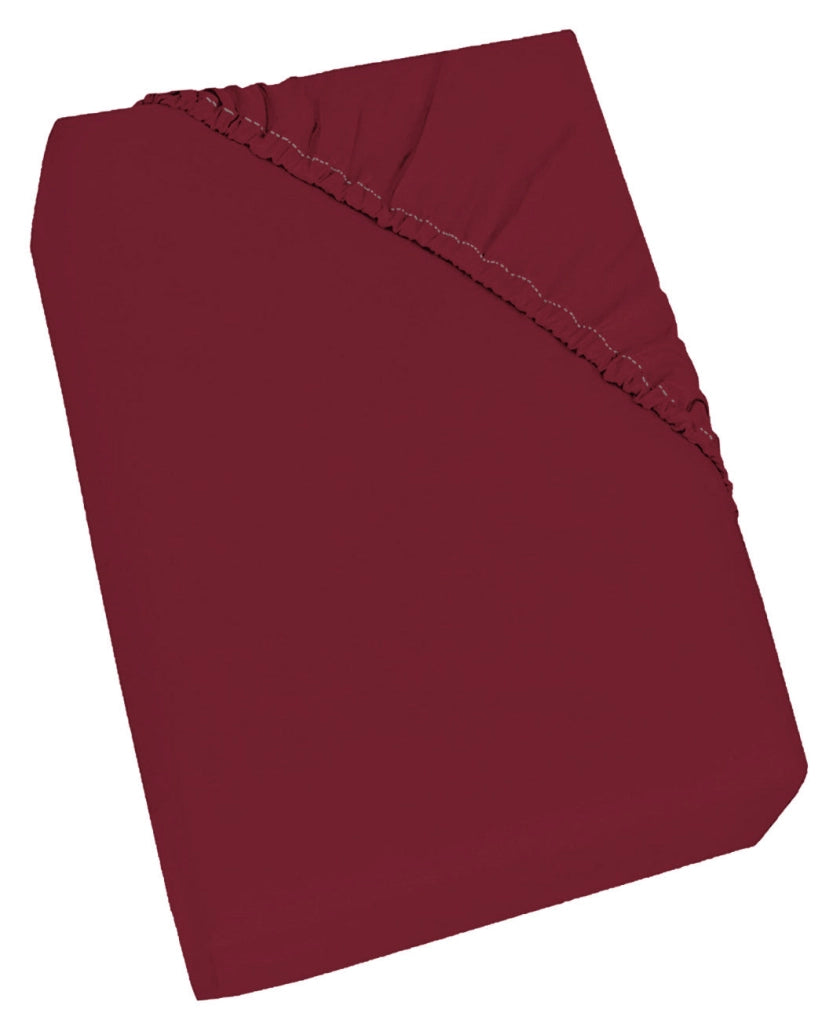 Lenzuolo Sotto Matrimoniale Maxi con Angoli ed Elastico Tinta Unita Bordeaux
