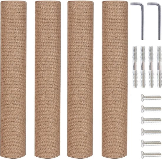 Sostituti di paletto per gatti - sisal naturale - 4 pezzi