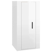 Mobile TV multimediale mensola TV credenza mobile TV sala da pranzo soggiorno camera da letto montaggio a parete finitura lucida 40 x 34,5 x 80 cm bianco 02_0028090