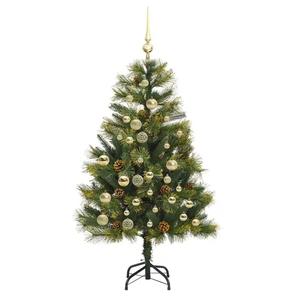 Albero di Natale artificiale pieghevole con coni Verde 120 cm 3395075