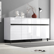 Credenza Lucida con Cassetti - Xylo - 4 Cassetti, 2 Ante e Ripiani Regolabili