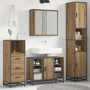 Set di mobili per il bagno con porta 3 pcs Rovere artigianale 3402546