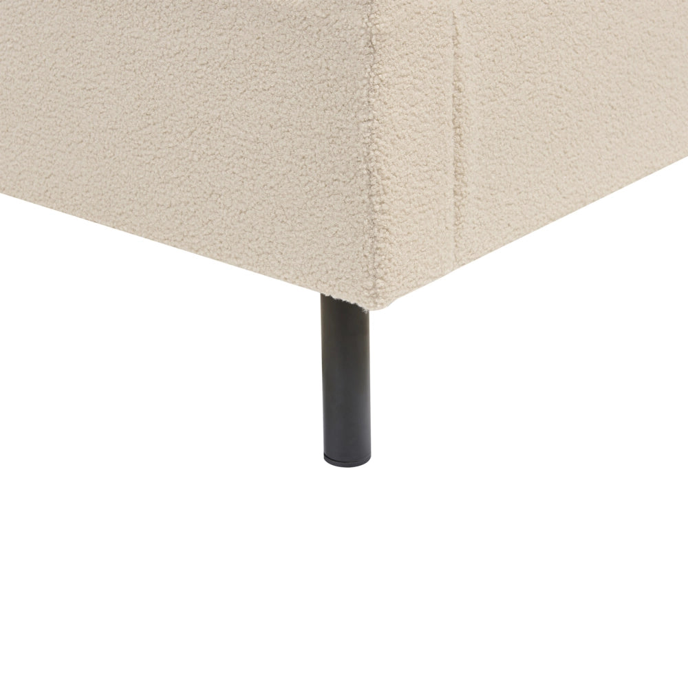 Letto matrimoniale con doghe 180 x 200 cm tessuto bouclè di colore beige stile glam moderno