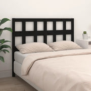 Testiera per Letto Nera 205,5x4x100cm in Legno Massello di Pino 818944