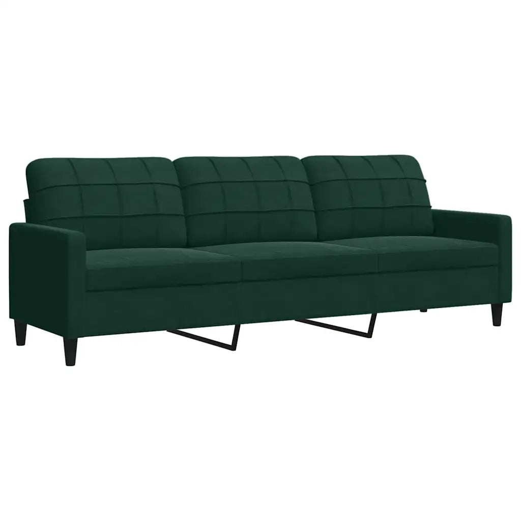 vidaXL Set di Divani 2 pz con Cuscini Verde scuro in Velluto