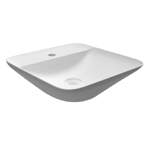 Lavabo appoggio quadrato foro rubinetto Rak Ceramics Bianco