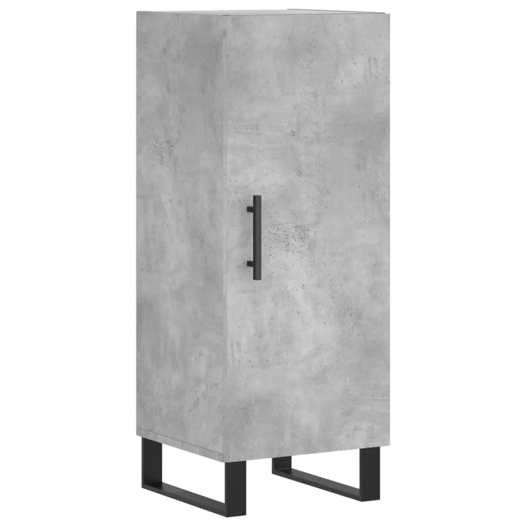 Credenza-Buffet-Armadio da cucina Grigio Cemento 34,5x34x180 cm in Legno Multistrato 872864