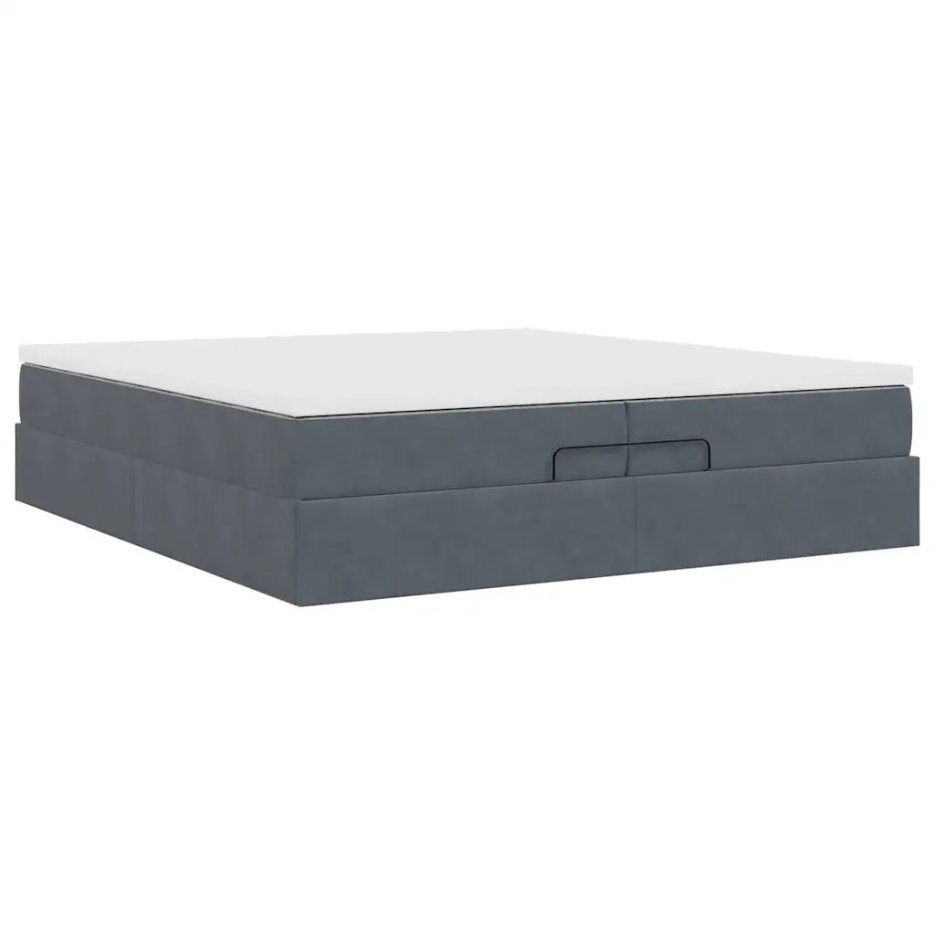 vidaXL Struttura Letto Pouf con Materassi 200x200 cm Velluto