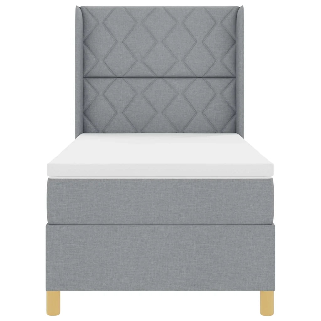 Letto a molle con materasso Grigio chiaro 90 x 190 cm Tessuto 3341868