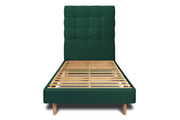 Letto 90x200 cm con testata imbottita - Tessuto velluto