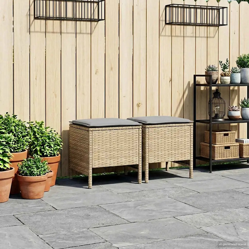 Poggiapiedi da Giardino 2 Pezzo Beige e Grigio Chiaro 42025386