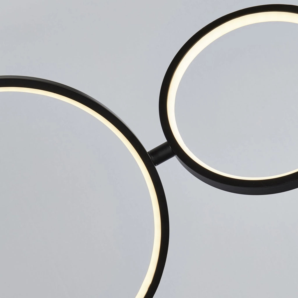 Cirque 4Lt LED Anello Pendente - Metallo Nero e Silicone Opale