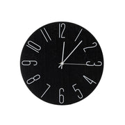 Orologio da Parete Nasvin 30 cm Effetto Legno Nero con Numeri Bianchi Design Moderno Minimalista per Soggiorno Cucina Ufficio