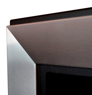 Camino a Bioetanolo da Parete/Incasso 180x49 cm Frame 1800 Inox con Vetro