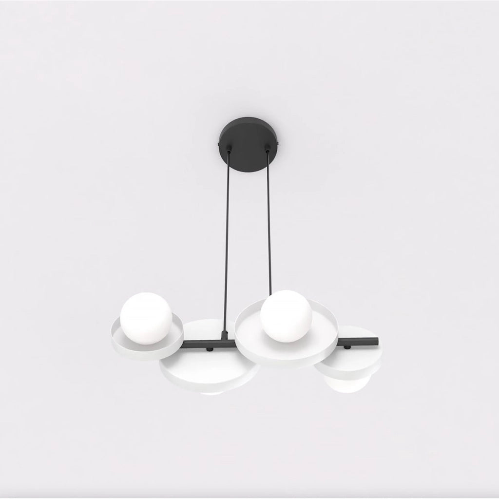 Lampada a sospensione Model in acciaio nero e vetro