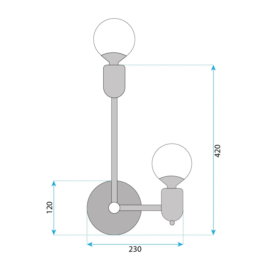 Lampada Da Parete APP1707-2W Black