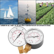 Drukmeter portatile per gas, acqua e olio, misura 0-15 psi e 0-1 bar, costruzione in metallo, affidabile e duraturo.
