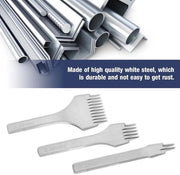 Kit di utensili per metallo - 3 misure 2/5/10 denti - Kit punteruola fori - Fai da te - Peso 82 g - Lunghezza 95 mm - Leva di apprendimento